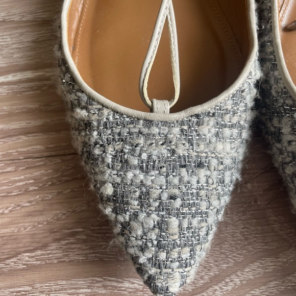 Aquazzura Italian Christy Tweed Lace-up Ballet Flats - Picture 5 of 6